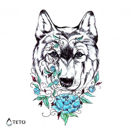 Vlk s kvetinou