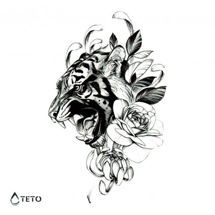 Tiger s kvetinou