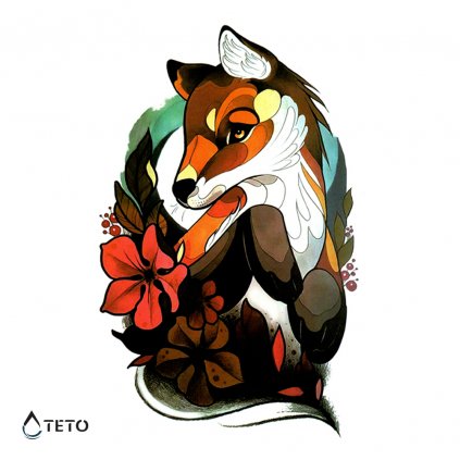 Fuchs mit einer Blume