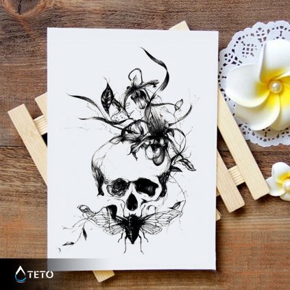 Skull with flower