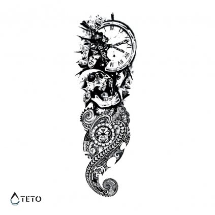 Totenkopf und Uhr – Ärmel