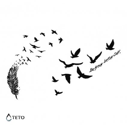 Pen with birds and text