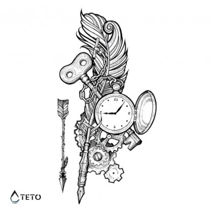 Clock with feather