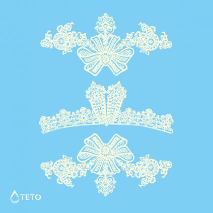 Armbänder, Strumpfbänder, Schleifen – Weiß – Set