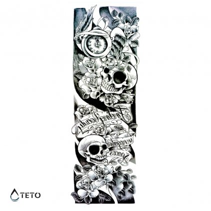 Skulls with flowers – Sleeve