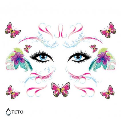 Gesichtsschmetterlinge - Glitzer - Set