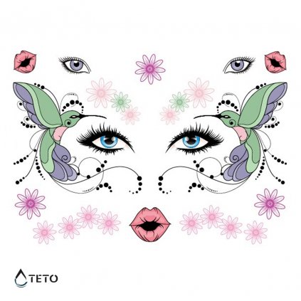 Face birds - Glittery - set