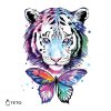 Tiger mit Schmetterling