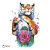 Tiger mit einer Blume