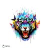 Tiger mit Schmetterlingen