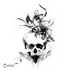 Totenkopf mit Blume