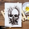 Skull with tree
