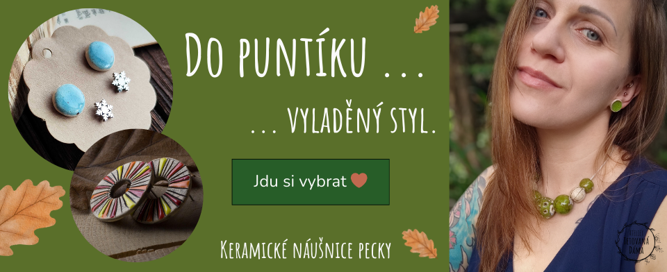 Do puntíku keramické náušnice ruční výroba