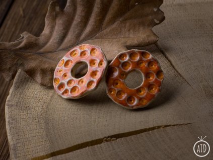 donuty oranzove keramicke naušnice (2)