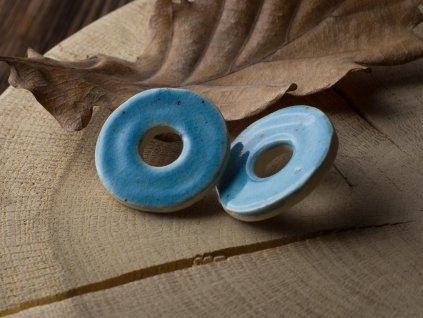 donuty svetle modre keramicke nausnice