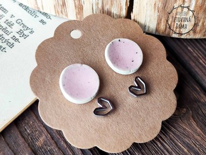 Naušnice pecky růžová srdce