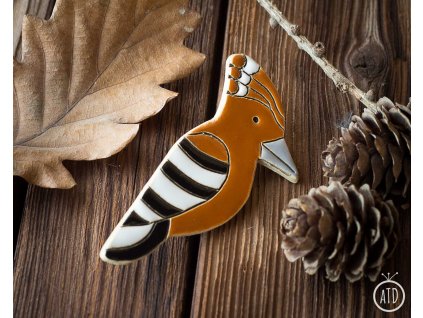 Dudek keramická brož