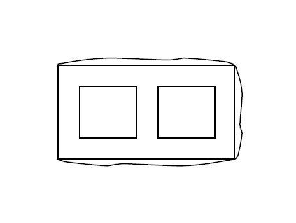 blok FINAL - DUO tesaný trojstranný bez osazení - koncový (2D; 1K)