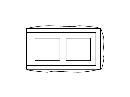 blok FINAL - DUO tesaný trojstranný s osazením - koncový (2D; 1K)