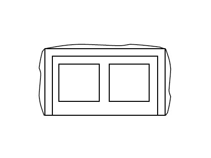 blok FINAL - DUO tesaný trojstranný s osazením (1D; 2K)