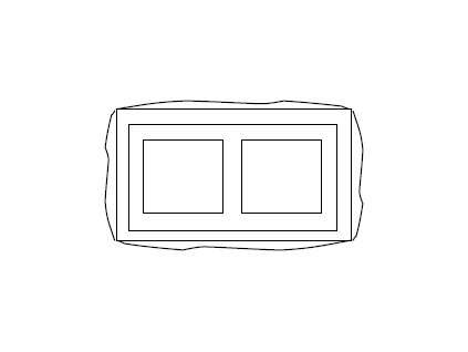 blok DOMINANT podezdívkový čtyřstranný s osazením (2D; 2K)