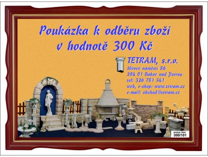 Poukázka k odběru zboží v hodnotě 300 Kč