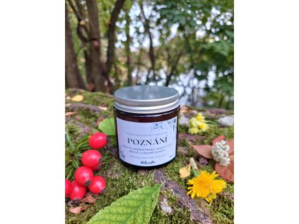 Přírodní svíčka se záměrem POZNÁNÍ -  sójová svíčka s avanturínem