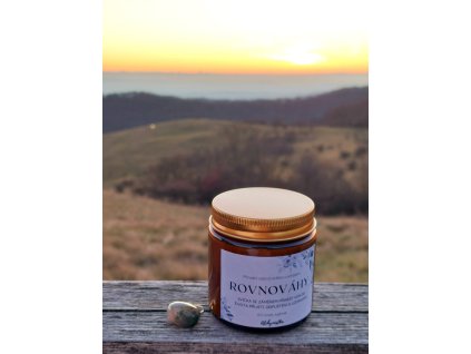 Přírodní svíčka se záměrem ROVNOVÁHY - sójová svíčka s achátem