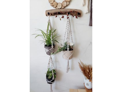 Minimalistický macramé DVOJZÁVĚS / TROJZÁVĚS na květináč