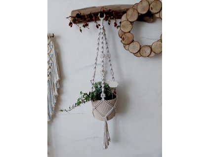 MINIMALISTICKÝ macramé závěs na květináč
