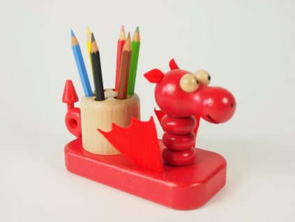 6758 1 wooden crayon stand for kids dragon