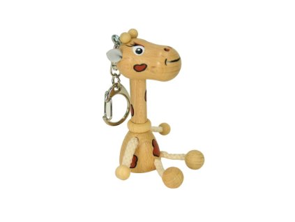 5718 giraffe wooden keyring