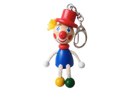 1224 clown handmade wooden keyring