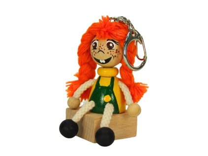 2898 redhair girl wooden keyring