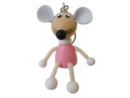 7666 1 mouse handmade wooden keyring