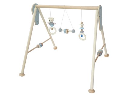 Dětská dřevěná HRAZDIČKA modrý medvídek