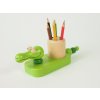 6761 2 wooden crayon holder crocodile