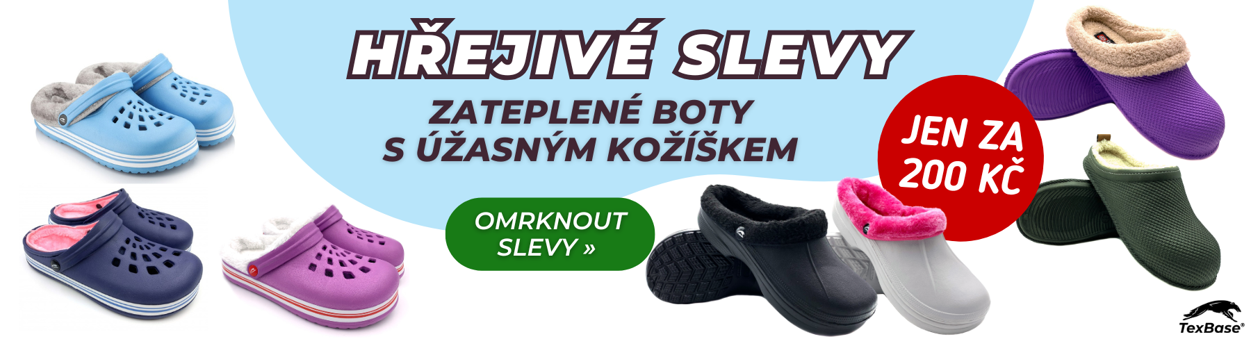 Zateplené clogsy za 200 Kč