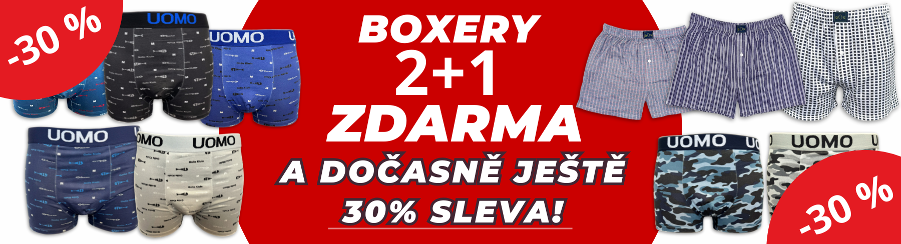 2+1 ZDARMA na boxery a trenýrky