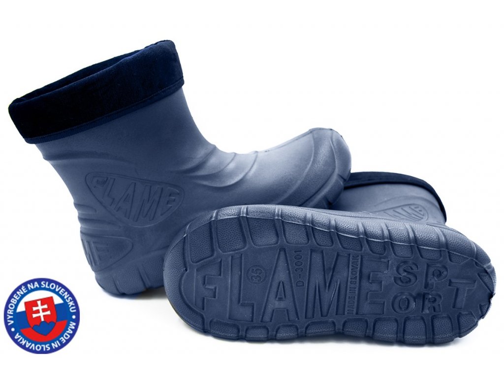 Dětské zateplené boty FLAMEshoes D-3001 tm. modré - TexBase.cz