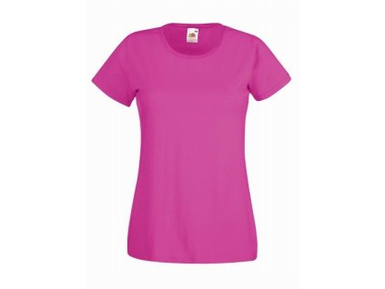 Dámské tričko Fruit of the Loom fuchsia (Velikost L)