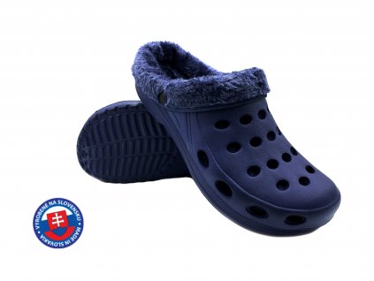 Pánské zateplené clogsy F 001 M FLAMEshoes modré