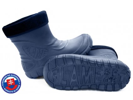 Dětské zateplené boty FLAMEshoes D-3001 tm. modré (Velikost 31)