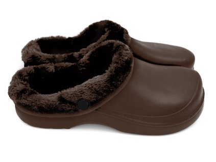 Dámské zateplené clogsy FLAMEshoes B-2002 hnědé (Velikost 36)
