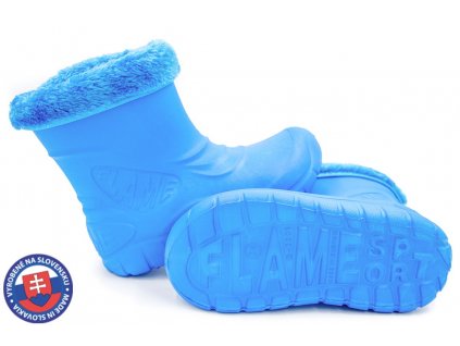 Dětské zateplené boty FLAMEshoes D-3001 sv. modré (Velikost 31)