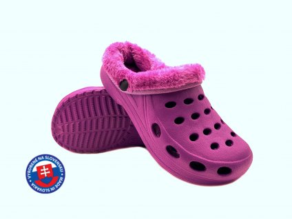 Dětské zateplené clogsy FLAMEshoes F 003 M fialové