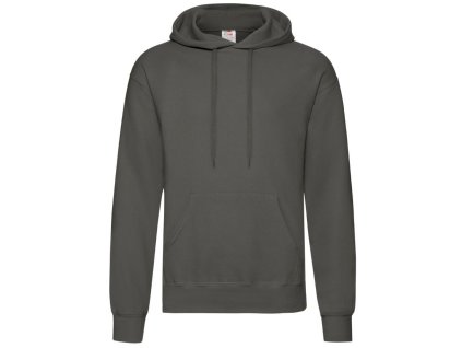 Pánská mikina s kapucí Fruit of the Loom tmavě šedá (Velikost L)
