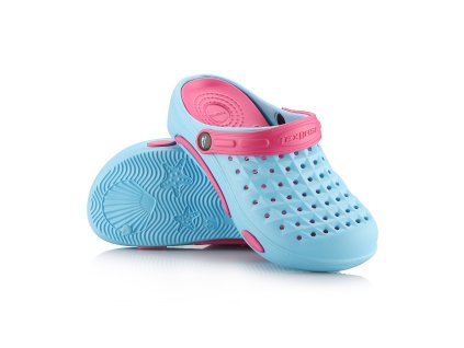 Dámské clogsy TexBase sv. modrá/purpurová (Velikost 37)