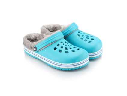 damske clogsy s koziskem texbase tyrkysova seda