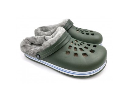 panske clogsy s koziskem texbase khakiseda
